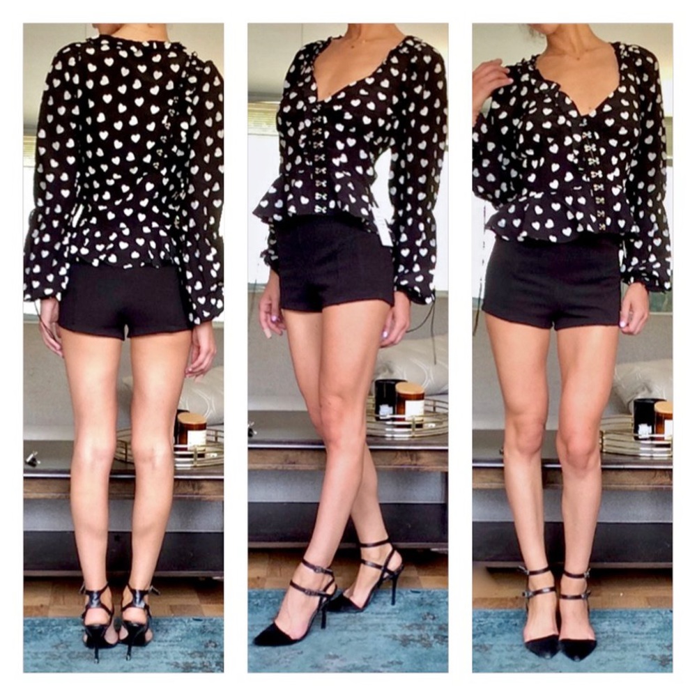 For Love and Lemons Willow Long Sleeve Heart Top - Picture 3 of 8